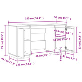 vidaXL Biurko, czarne, 140x50x75 cm, lite drewno sosnowe