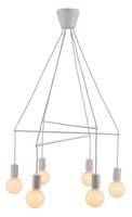 Lampa wisząca Alto sześciopunktowa biała matowa nad stół dwuobwodowa