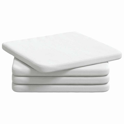Poduszki na siedziska 4 pcs Biały 40 x 40 x 3 cm tkanina