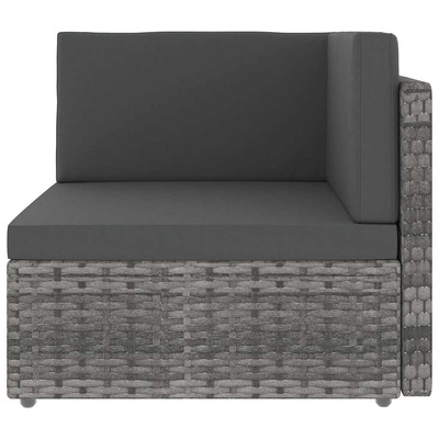 Modułowe siedzisko narożne, rattan PE, szare