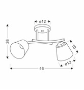 Greco Lampa Sufitowa Brunatny+Złoty 2X40 E27 Klosz Biały