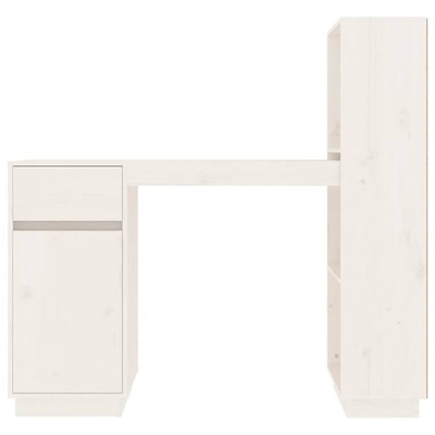 vidaXL Biurko, białe, 110x53x117 cm, lite drewno sosnowe
