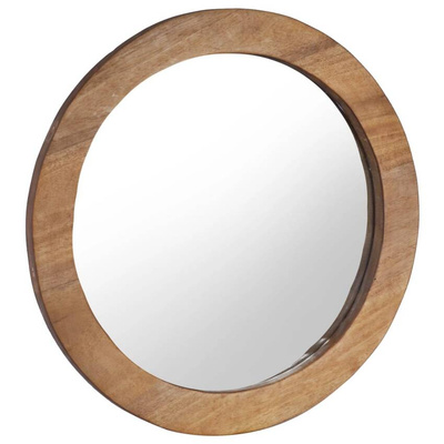 vidaXL Lustro ścienne, 60 cm, tekowe, okrągłe model standard