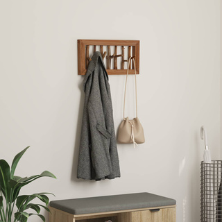 Hak na płaszcze Naturalny 50 x 10 x 25 cm Lite drewno mahoniowe