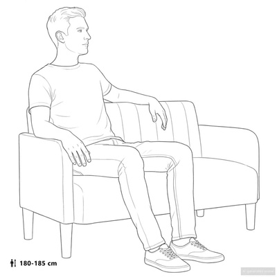Sofa dwuosobowa niebieska 109 cm aksamitna