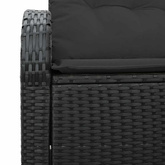 Sofa Ogrodowa z poduszką Czarny 124 x 62 x 69 cm polirattan