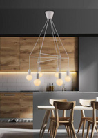 Lampa wisząca Alto sześciopunktowa biała matowa nad stół dwuobwodowa