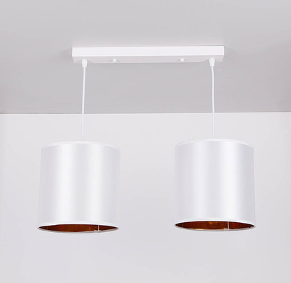Lampa wisząca z abażurami Atlanta biała podwójna na listwie nowoczesna