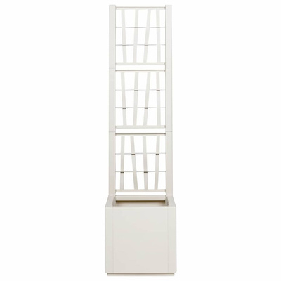 Donica ogrodowa z trellem Biały 36 x 36 x 140 cm PP