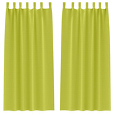 Firany blackout z kółkami 2 pcs Zielony 260 x 140 cm Poliester