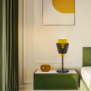 Lampka stołowa szara/żółta z wącznikiem Falun LEDEA 50501150