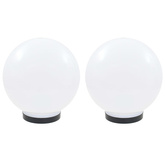 Lampy zewnętrzne LED, 2 szt., kule 25 cm, PMMA