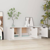 vidaXL Szafka pod TV, wysoki połysk, biała, 100x35x55 cm