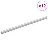 Drążek do szafy 12 pcs Srebrny 472 x 15 x 29 mm Stop Aluminium