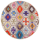 vidaXL Dywan z możliwością prania, kolorowy, Ø120 cm, antypoślizgowy