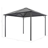 Altana ogrodowa z zadaszeniem, aluminiowa, 3 x 3 m, antracytowa