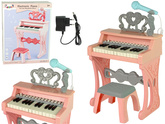 Elektryczne Pianinko Organy Różowe z Krzesłem 25 Klawiszy