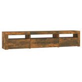 vidaXL Szafka pod TV z oświetleniem LED, przydymiony dąb, 195x35x40 cm