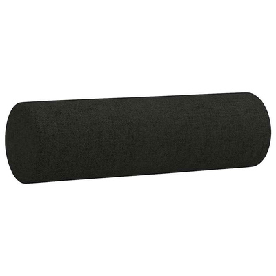 3-osobowa sofa z poduszkami, czarna, 180 cm, tkanina