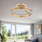 RINEUS lampa sufitowa złoty 20W LED kryształki bezbarwne  ŚREDNICA 40CM