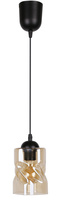 Lampa wisząca szklana czarna/bursztynowa Felis 31-00156