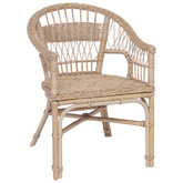 Krzesło składane rattan naturalny 60 x 60 x 81 cm