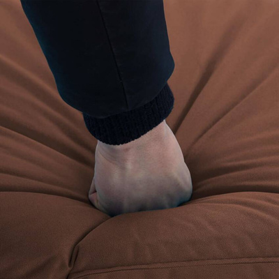 vidaXL Składany leżak obity tkaniną Oxford, brązowy