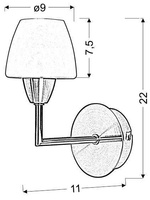 Kinkiet 1xG9 22cm TOGO 21-10622 NIKIEL MAT