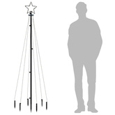 vidaXL Choinka z kołkiem gruntowym, 108 ciepłych białych LED, 180 cm