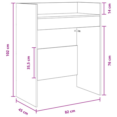Stół DJ-ski Czarny dąb 82 x 45 x 102 cm Drewno inżynieryjne