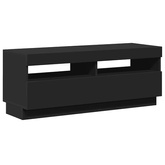 Szafka pod TV z oświetleniem LED, czarna, 100x35x40 cm