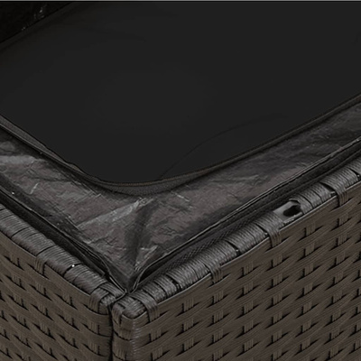 Fotel ogrodowy, bez podłokietników, z poduszkami, czarny