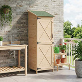 Shed ogrodowy naturalny 59,5 x 56 x 176,5 cm Drewno Świerkowe