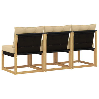 3 szt. Środkowa sofa ogrodowa Biały