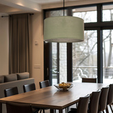 Lampa wisząca z abażurem Shanti miętowa do salonu i sypialni