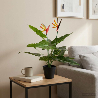 Sztuczna roślina Strelitzia zielony 65 x 13 x 55 cm