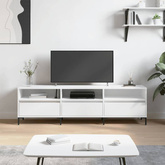 vidaXL Szafka pod TV, biała, 150x30x44,5 cm, materiał drewnopochodny model standard