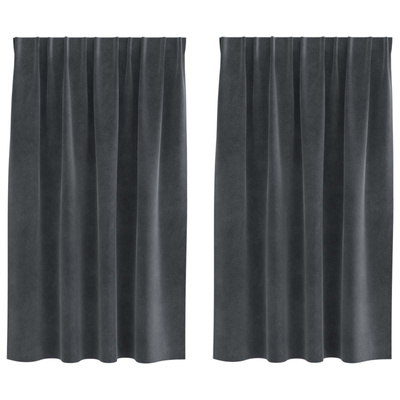 Zasłony zaciemniające 2 pcs Jasnoszary 140 x 140 cm Aksamit