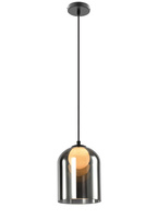 Lampa wisząca KLEA szklana – z grafitowym oraz mlecznym kloszem – nowoczesna lampa nad stół do salonu G9 LED