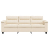 3-osobowa sofa, beżowy, 180 cm, tapicerowana mikrofibrą