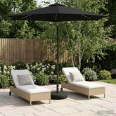 Parasol ogrodowy z oświetleniem LED i podstawą 230 x 230 cm