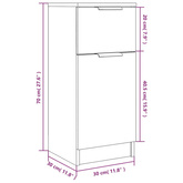 Szafka, dąb sonoma, 30x30x70 cm, materiał drewnopochodny