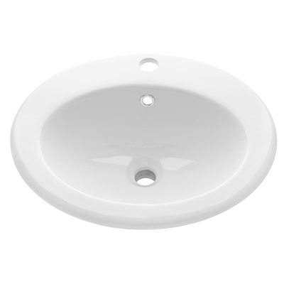 Umywalka wpuszczana w blat nikea 50 cm, z otw. na bat. CE-53-001-W Invena