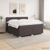 Łóżko Box Spring z materacem i LED Ciemny brąz 140 x 190 cm