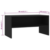 vidaXL Szafka pod TV, czarna, 80x40x40 cm, materiał drewnopochodny