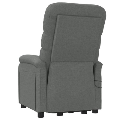 vidaXL Podnoszony fotel masujący, ciemnoszary, tkanina model standard