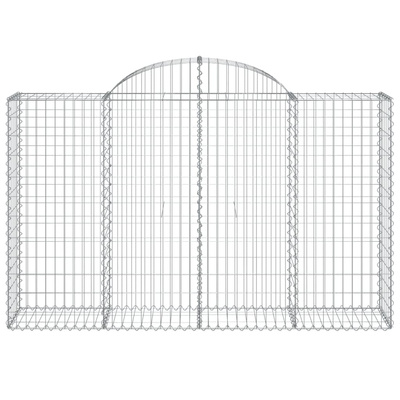 Kosze gabionowe, 15 szt, 200x50x120/140cm, galwanizowane żelazo