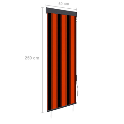 vidaXL Roleta zewnętrzna, 60x250 cm, pomarańczowo-brązowa