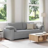 Sofa 3-osobowa Jasnoszary 220 cm tkanina