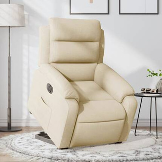 vidaXL Podnoszony fotel masujący, elektryczny, rozkładany, kremowy